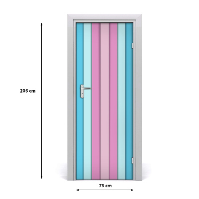 Door wallpaper Colored stripes