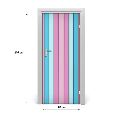 Door wallpaper Colored stripes