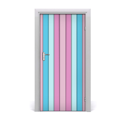 Door wallpaper Colored stripes