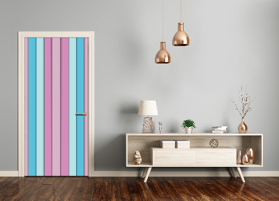 Door wallpaper Colored stripes