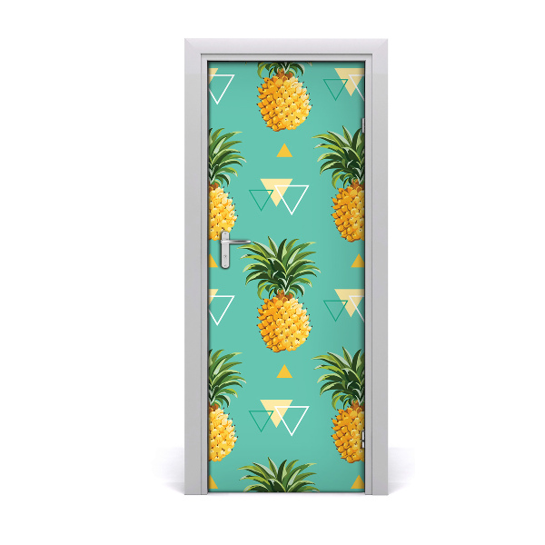 Self-adhesive door sticker Pineapples