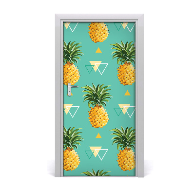 Self-adhesive door sticker Pineapples