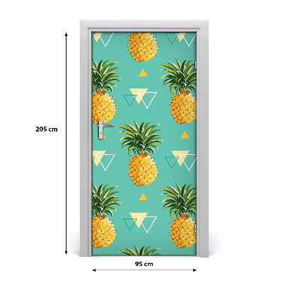 Self-adhesive door sticker Pineapples