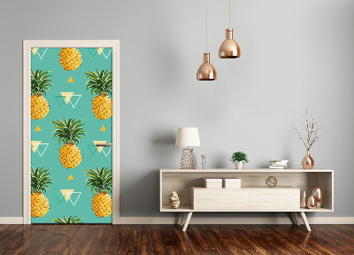 Self-adhesive door sticker Pineapples