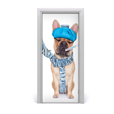 Self-adhesive door sticker Wall a sick dog