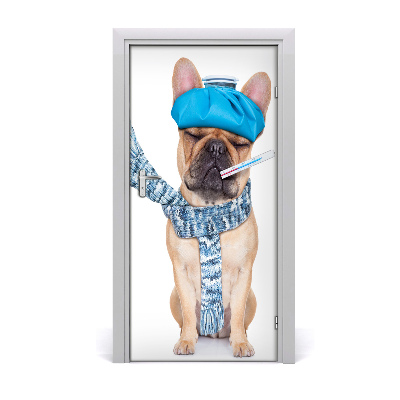 Self-adhesive door sticker Wall a sick dog