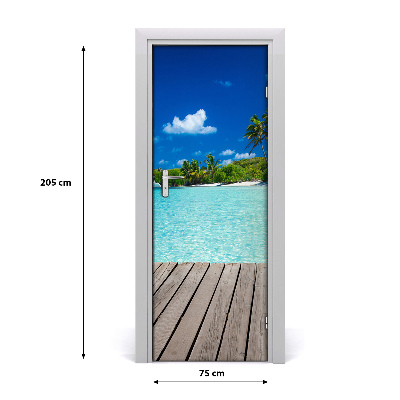 Door wallpaper Tropical beach