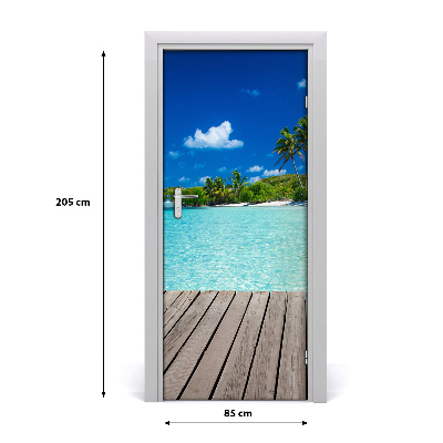 Door wallpaper Tropical beach