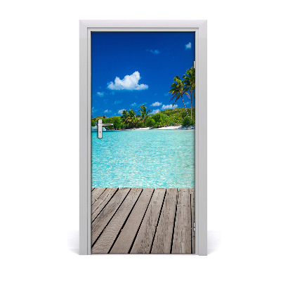 Door wallpaper Tropical beach