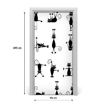 Self-adhesive door sticker Cats wall