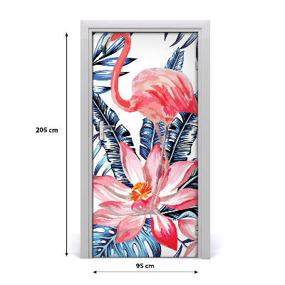 Self-adhesive door veneer Hawaiian flowers