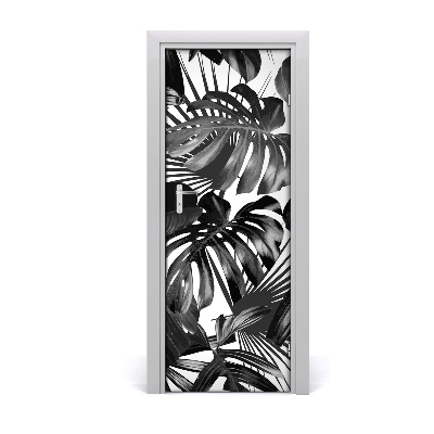 Self-adhesive door veneer Tropical leaves