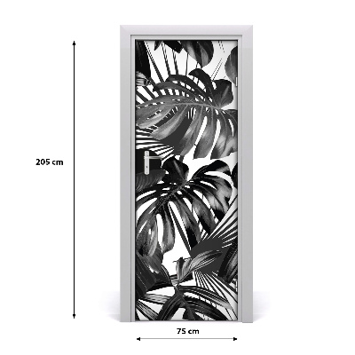 Self-adhesive door veneer Tropical leaves