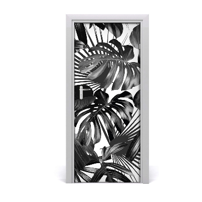 Self-adhesive door veneer Tropical leaves