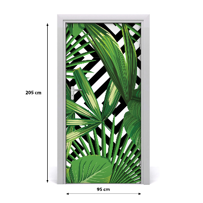 Self-adhesive door veneer Tropical leaves