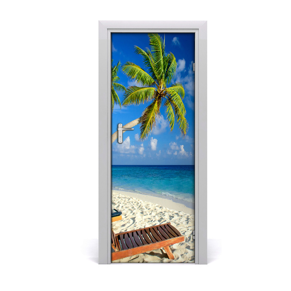 Door wallpaper Tropical beach