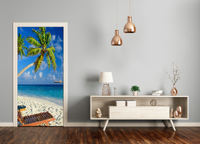 Door wallpaper Tropical beach