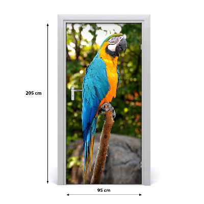 Self-adhesive door sticker Wall of the ara parrot