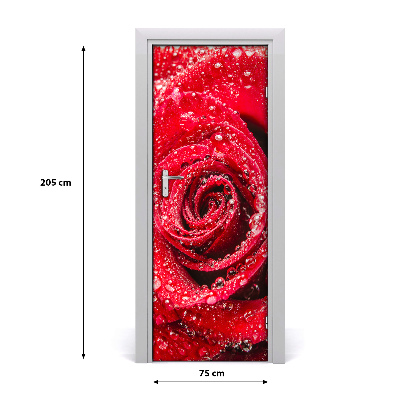 Self-adhesive door sticker Red rose