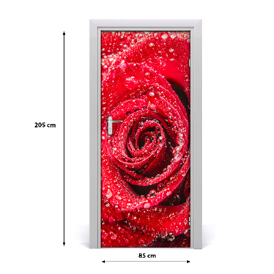 Self-adhesive door sticker Red rose