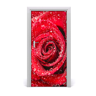 Self-adhesive door sticker Red rose