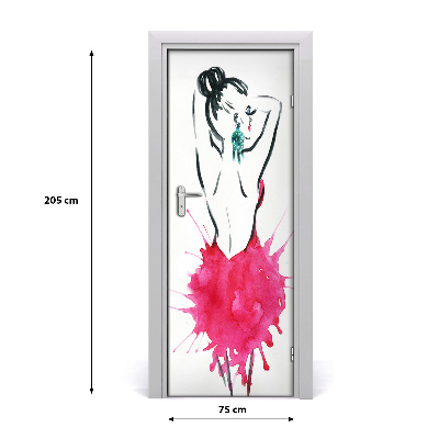 Self-adhesive door sticker Fashion illustration