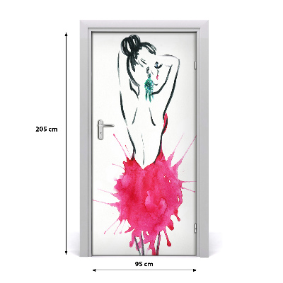 Self-adhesive door sticker Fashion illustration