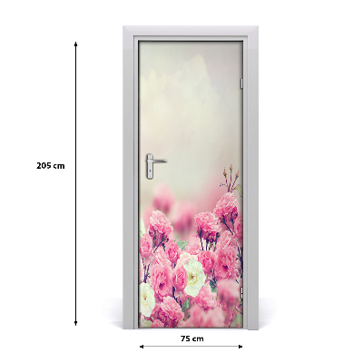 Self-adhesive door sticker Wild rose