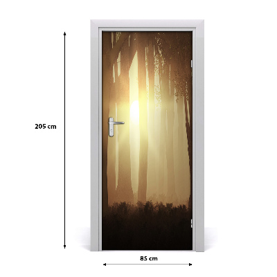 Door wallpaper Fog in the forest