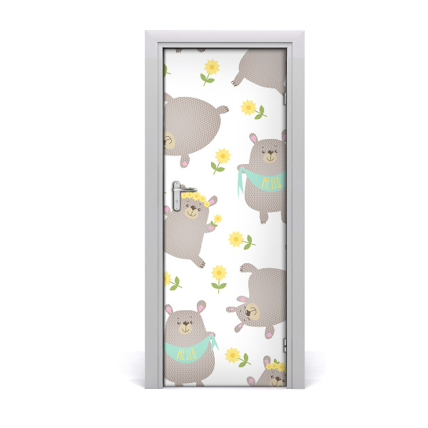 Self-adhesive door sticker The wall of bear