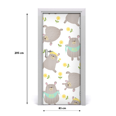 Self-adhesive door sticker The wall of bear