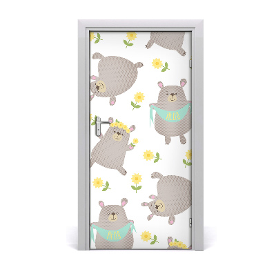 Self-adhesive door sticker The wall of bear