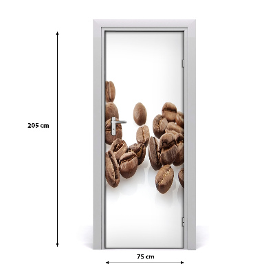 Self-adhesive door sticker Coffee beans