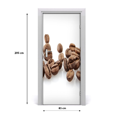 Self-adhesive door sticker Coffee beans