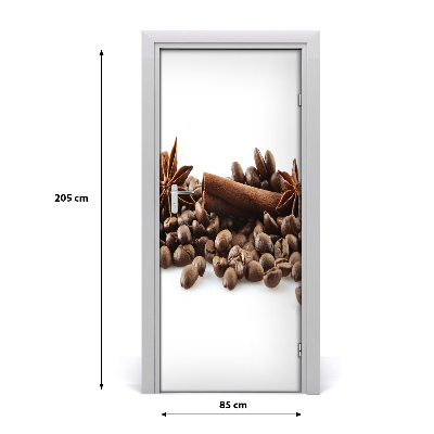 Self-adhesive door sticker Coffee beans