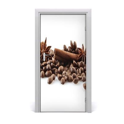 Self-adhesive door sticker Coffee beans