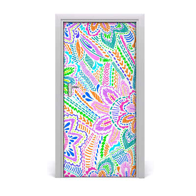 Self-adhesive door veneer Floral pattern