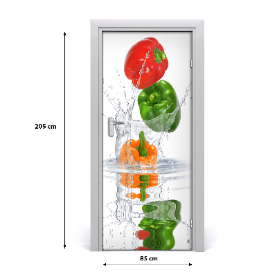 Self-adhesive door sticker Peppers