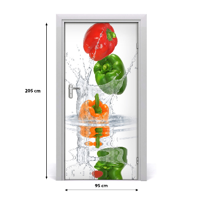 Self-adhesive door sticker Peppers