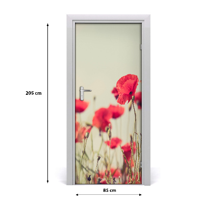 Self-adhesive door sticker Field poppies