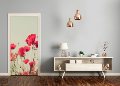 Self-adhesive door sticker Field poppies