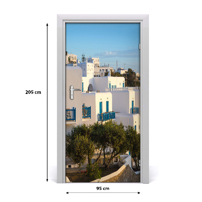 Self-adhesive door wallpaper Mykonos greece