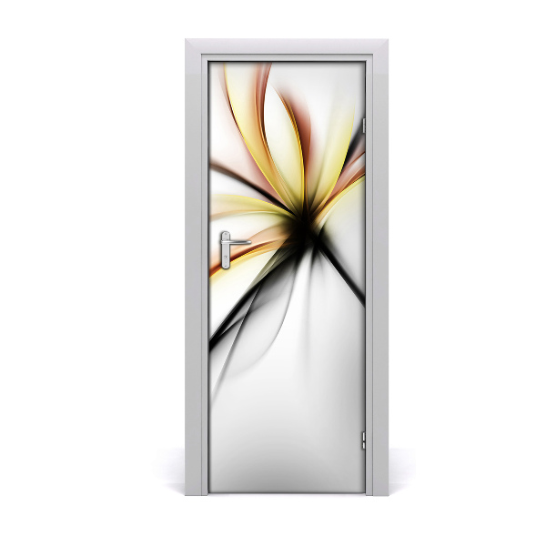 Self-adhesive door sticker Abstract flower