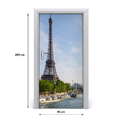 Self-adhesive door wallpaper Eiffel tower