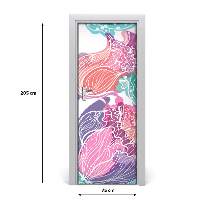 Self-adhesive door veneer Floral pattern