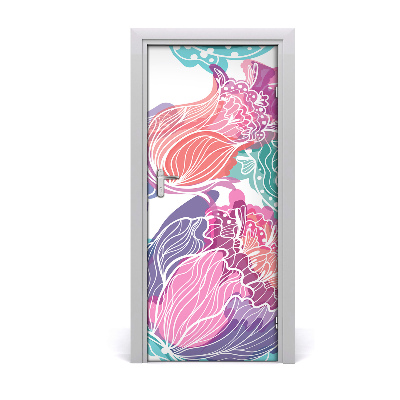 Self-adhesive door veneer Floral pattern