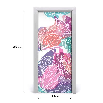 Self-adhesive door veneer Floral pattern