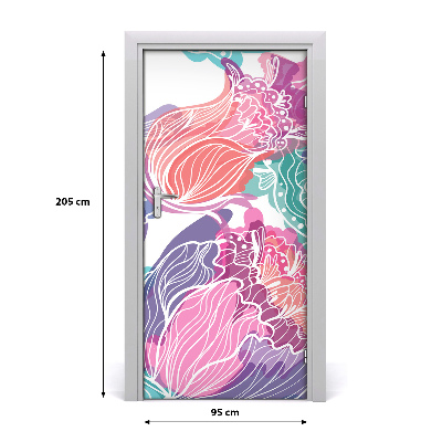 Self-adhesive door veneer Floral pattern