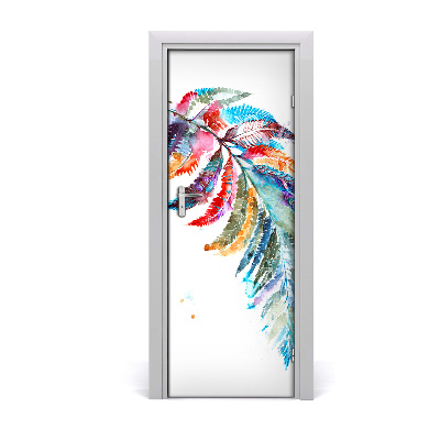 Self-adhesive door sticker Colorful fern