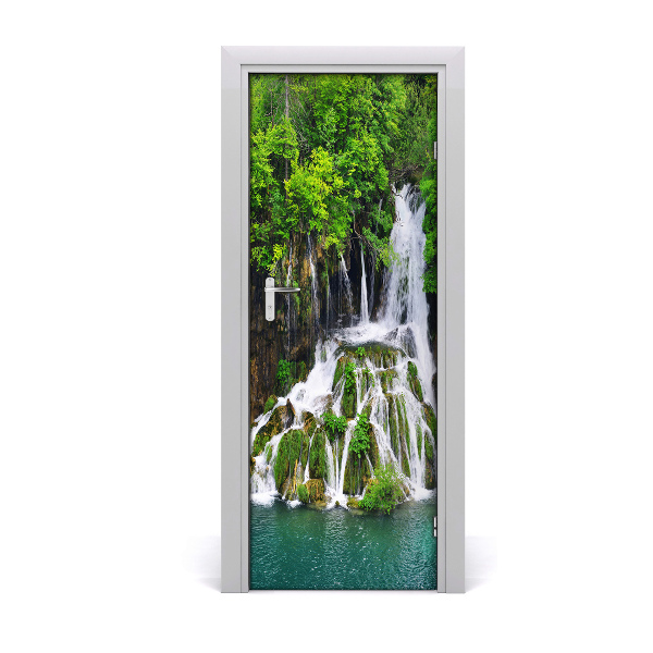 Door wallpaper Waterfall in the forest